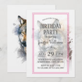 Invitation Peinture aquarelle Wolf (Devant / Derrière)