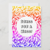 Invitation Peinture Arc-en-ciel Fille d'anniversaire (Dos)