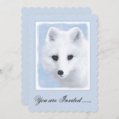 Invitation Peinture Arctic Fox - Art original de la faune (Devant / Derrière)