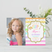 Invitation Peinture art anniversaire fête photo pastel (Debout devant)
