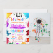 Invitation Peinture Art Anniversaire Photo blanche (Devant)