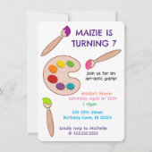 Invitation Peinture Art-astique Anniversaire (Devant)