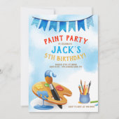 Invitation Peinture Art Party Anniversaire (Devant)