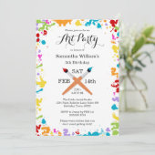 Invitation Peinture Art Party Anniversaire Célébration Invita (Debout devant)