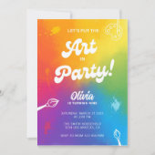 Invitation Peinture artisanale Tie Dye Fête pour Enfants et A (Devant)