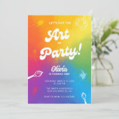 Invitation Peinture artisanale Tie Dye Fête pour Enfants et A (Debout devant)