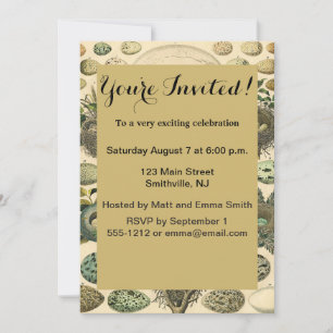 Invitation Peinture artistique de nid d'oeuf d'oiseau vintage