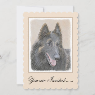 Invitation Peinture belge Tervuren - Cute Original Chien Art