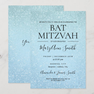 Invitation Peinture bleue moderne de parties scintillantes de