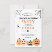 Invitation Peinture citrouille Anniversaire Fête Halloween (Devant)