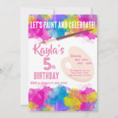 Invitation Peinture colorée Fille Anniversaire Fête Invitatio (Devant)