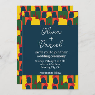 Invitation Peinture colorée Mariage Abstrait