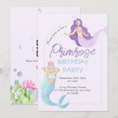 Invitation Peinture couleur eau esthétique Anniversaire Merma (Devant / Derrière)