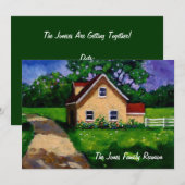 Invitation Peinture : Country Cottage : Réunion familiale (Devant / Derrière)