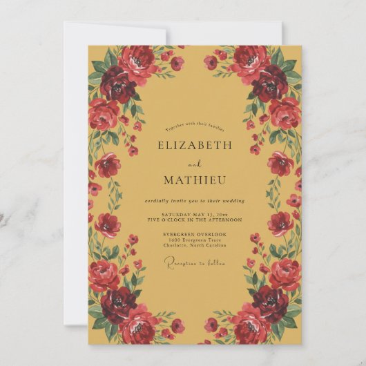Invitation Peinture Crème de Cranson pour Mariage (Devant)