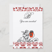 INVITATION PEINTURE D'ANGE UNE FLEURS ROUGE DOMMASQUE MONOGRA (Devant)