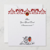 INVITATION PEINTURE D'ANGE UNE FLEURS ROUGE DOMMASQUE MONOGRA (Dos)