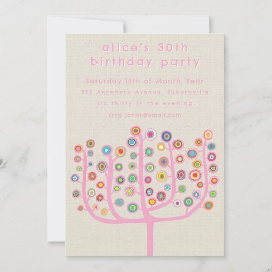 Invitation Peinture d'arbre abstraite unique d'artiste (Devant)