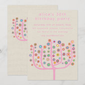 Invitation Peinture d'arbre abstraite unique d'artiste (Devant / Derrière)