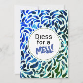 Invitation Peinture d'art bleu vert Anniversaire (Dos)