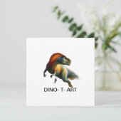 Invitation Peinture d'art traditionnel 🦖 rugissant d'un DINO (Debout devant)