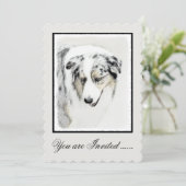 Invitation Peinture de berger australien - Art original de ch (Debout devant)