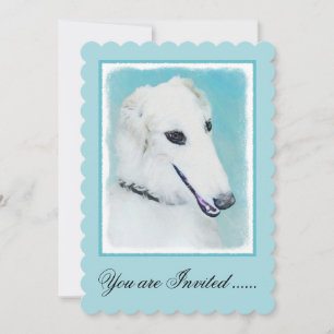 Invitation Peinture de Borzoi (Blanc) - Joli Chien d'origine