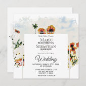 Invitation *~* Peinture de champs de pavot floral AR9 Invitat (Devant / Derrière)