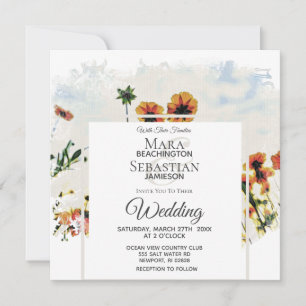 Invitation *~* Peinture de champs de pavot floral AR9 Invitat