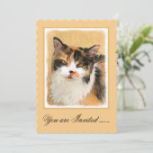Invitation Peinture de chat Calico - Cute Original Cat Art (Debout devant)