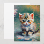 Invitation Peinture de chaton adorable (Devant / Derrière)