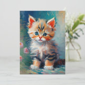 Invitation Peinture de chaton adorable (Debout devant)