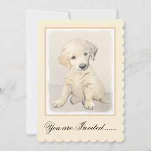 Invitation Peinture de chiot d'or Retriever - Art de chien or