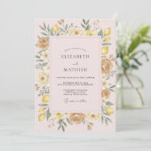 Invitation Peinture de citron jaune pour mariage (Debout devant)
