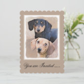 Invitation Peinture de Dachshund (Smooth) - Art original de c (Debout devant)