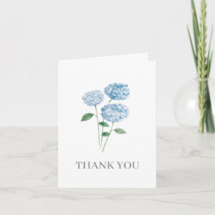 Invitation Peinture de fleurs d'hortensia bleu Merci
