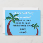 Invitation Peinture de Labradors de partie de Poolside (Dos)