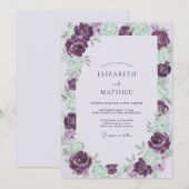 Invitation Peinture de mariage Améthyste Seafoam (Devant / Derrière)