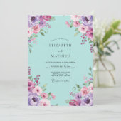 Invitation Peinture de mariage Aqua Orchidée (Debout devant)