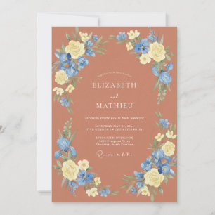 Invitation Peinture de mariage au Periwinkle cuivré