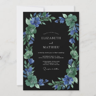 Invitation Peinture de mariage au saphir noir