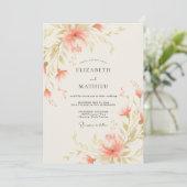 Invitation Peinture de mariage Corail Or (Debout devant)