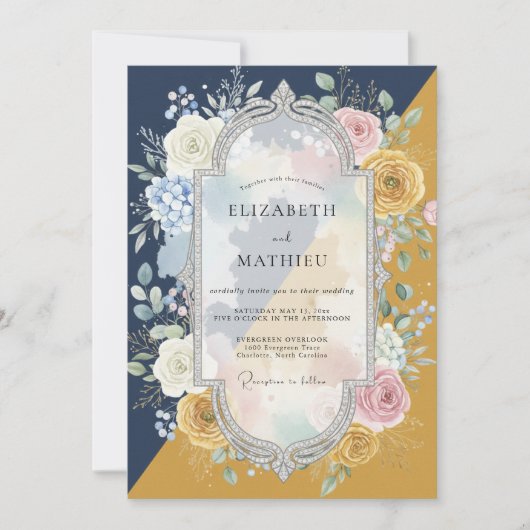 Invitation Peinture de mariage Mustard Midnight (Devant)