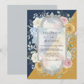 Invitation Peinture de mariage Mustard Midnight (Devant / Derrière)