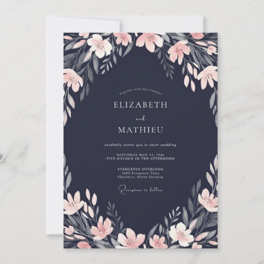 Invitation Peinture de mariage pêche de minuit (Devant)