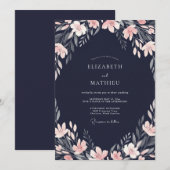 Invitation Peinture de mariage pêche de minuit (Devant / Derrière)