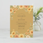 Invitation Peinture de mariage Tournesol Ocre (Debout devant)