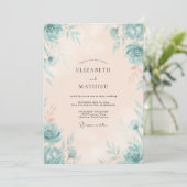 Invitation Peinture de mer crémeuse pour mariage (Debout devant)