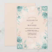 Invitation Peinture de mer crémeuse pour mariage (Devant / Derrière)