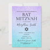 Invitation Peinture de Parties scintillant Faux Bat mitzvah v (Devant)